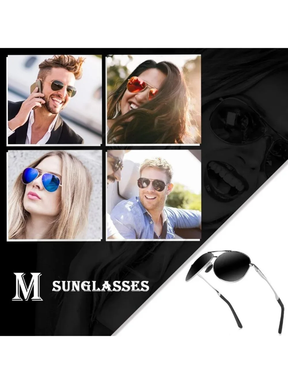 Stylish Polarized Aviator Sunglasses for Men & Women - UV Protection